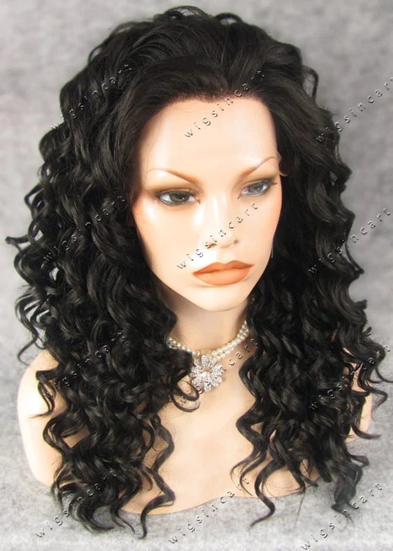 20 Inch Dark Brown Kicky Curly Dreadlocks Lace Front Wig Nicki