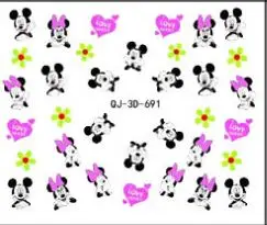 Дисней Детская Наклейка s мультфильм Микки Минни наклейки для ногтей наклейки 3D наклейки игрушки - Цвет: QJ-3D-691