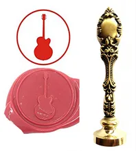 Guitar Music Instrument Vintage Custom Picture Logo Luxury Wax Seal Sealing Stamp Brass Peacock Metal Handle
