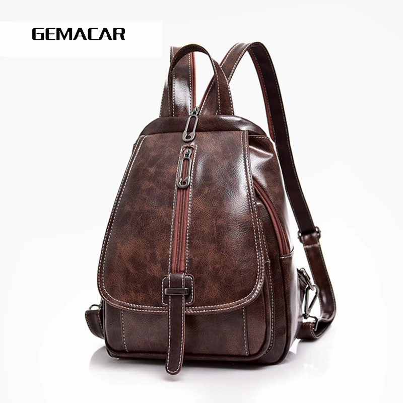 

Simple Ladies Small Backpack Solid Color Durable Imitation Leather Multi-function Small Bag Youth High Quality Bag Fashion