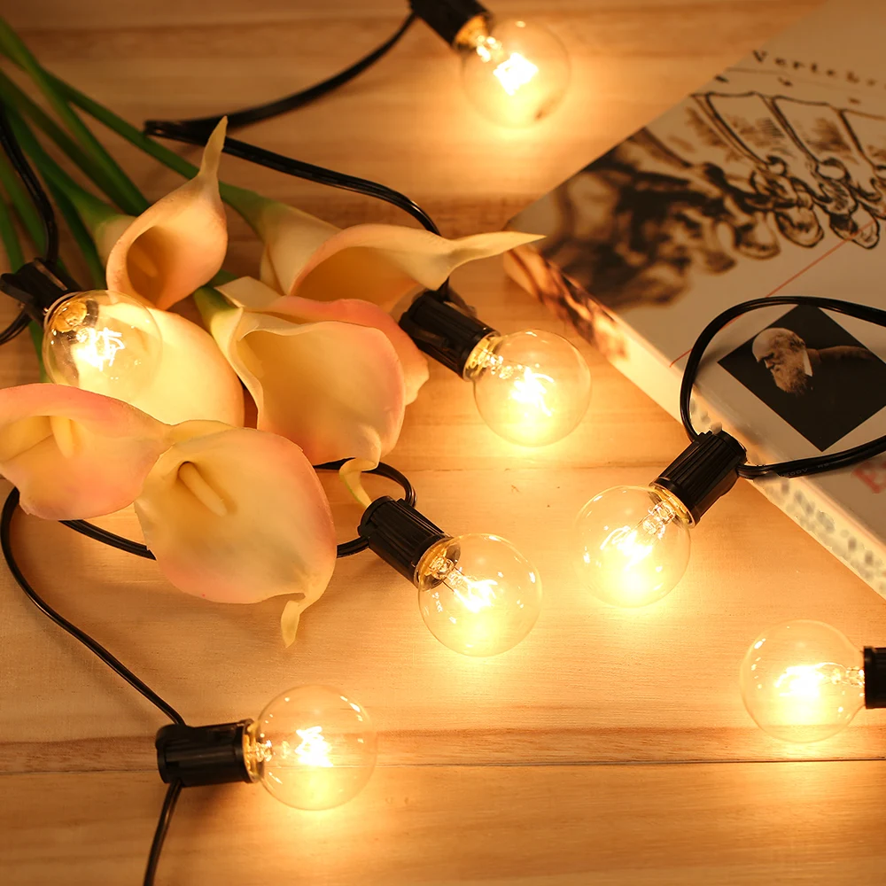 

Incandescent String Light 2Spare Bulbs125W E12 for Garden Party Christmas Holiday Wedding Decorations light string UK/EU/US plug