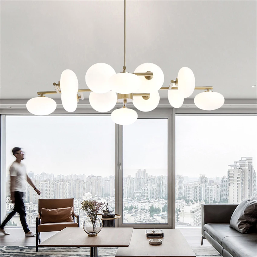 Скандинавские Лофт металлические стеклянные шаровые люстры современная столовая светодиодная Подвесная лампа для гостиной светильники подвесной светильник