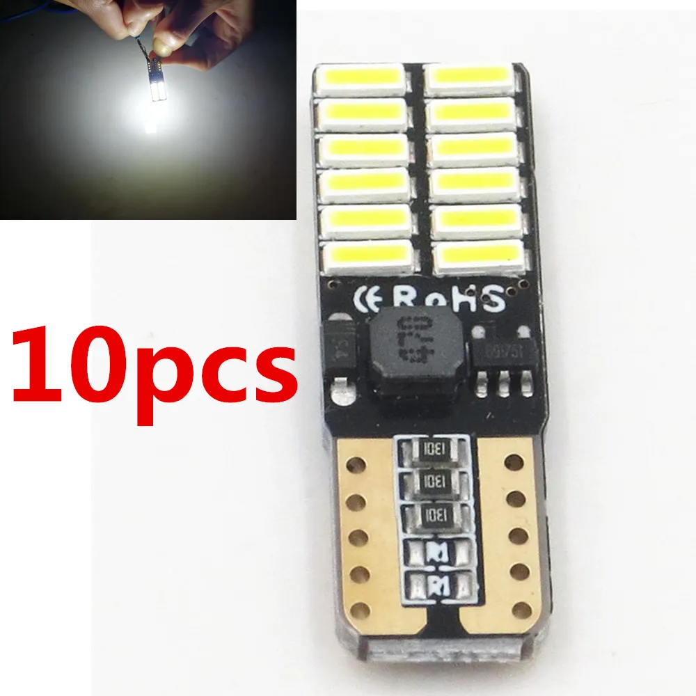 

CYAN SOIL BAY 10X Canbus T10 bulbs with 4014 SMD 24 led Interior Clearance Light 194 168 W5W LAMP white NO OBC ERROR Amber Red