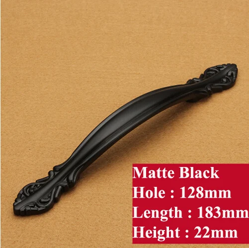Special Offers Hole Pitch 128mm Zinc Alloy handle modern handle Kitchen Furniture Handle bedroom drawer handle black color with flower carving Special Offers Hole Pitch 128mm Zinc Alloy handle modern handle Kitchen Furniture Handle bedroom drawer handle black color with flower carving