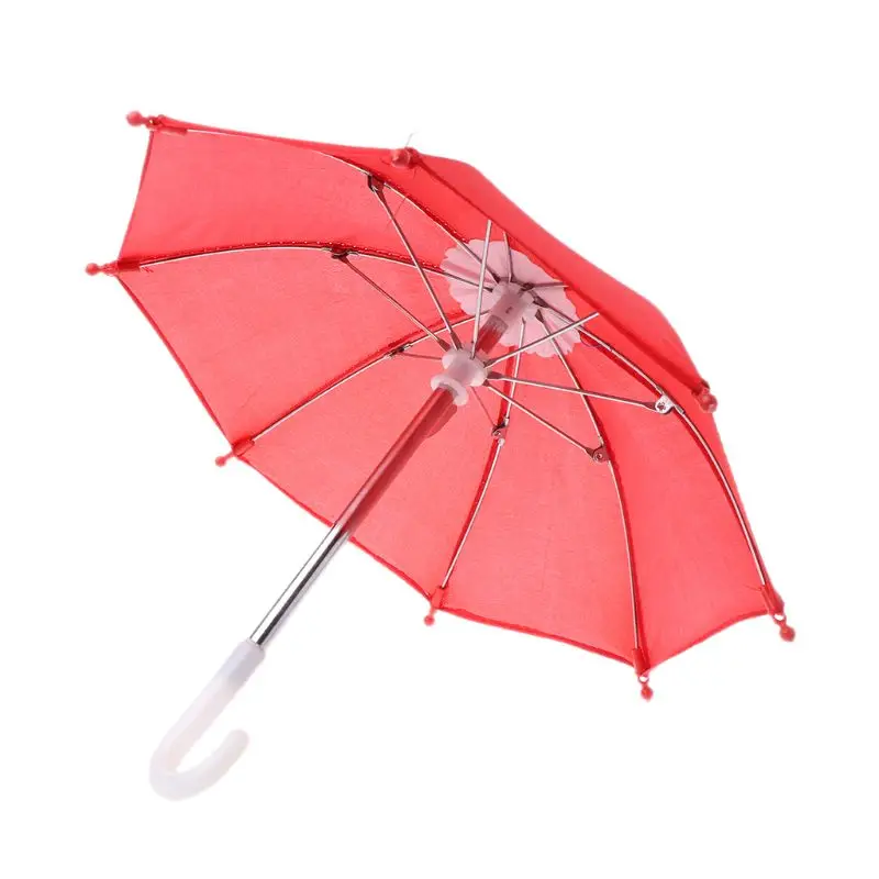 Красочные мини зонтик дождевик для американской куклы 18 дюймов куклы аксессуары детские фотографии реквизит - Цвет: Красный
