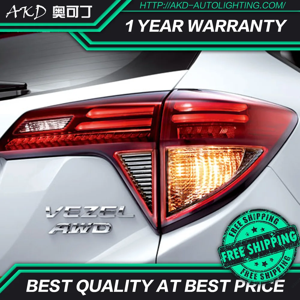 AKD Tuning Cars Tail Lights For Honda HRV 2016 Vezel Taillights LED DRL 