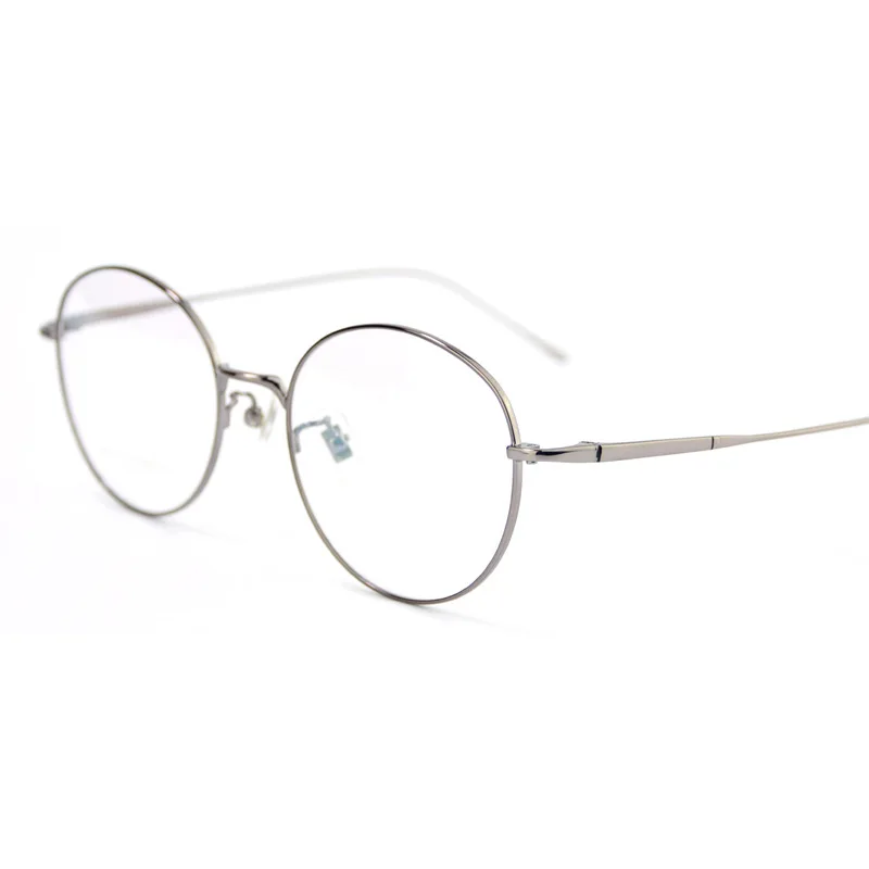Ширина-135, титановая оправа, женские очки, цельная дужка, круглая оправа, по рецепту, компьютерные очки, очки, оправа для мужчин - Цвет оправы: gray
