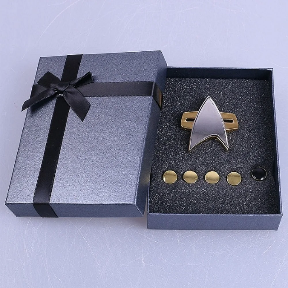 

Star Trek Badge Voyager Communicator Next Generation Metal Badges Pin&Rank Pip/Pips 6pcs Set Cosplay Prop