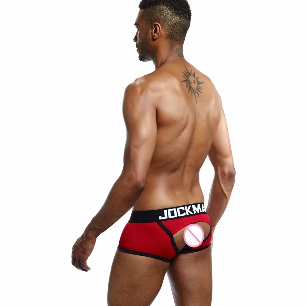 best mens underwear JOCKMAIL Brand Men Underwear Boxer shorts Backless Buttocks Cotton Sexy open back Gay Men Underwear JockStrap cuecas Gay panties mens boxers with pouch