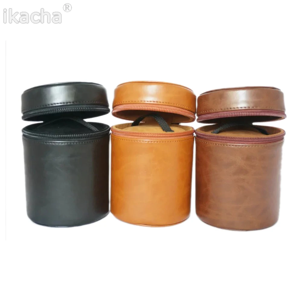 Goedkoop S Maat Camera Lens Tas PU Lederen Case Geschikt voor Canon Nikon Sony Pentax Fujifilm Tamron Lens Pocket