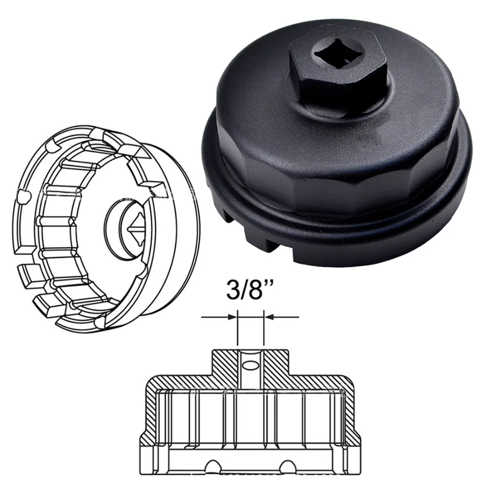 Chuang Qian Black 14 fultes Oil Filter Wrench Cap Housing Tool 6 & 8
