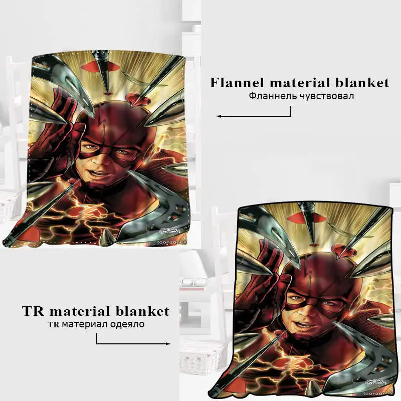 Custom Superhero The Flash Blanket - Flannel Fabric - Sizes: 120X160cm, 150X180cm, 175X200cm - Sofa Bed Throw Blanket for Kids and Adults - Warm and Cozy Blanket image 4