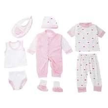 Nouveau Infantile Bébé Vêtements Ensemble À La Mode Nouveau-Né Bébé Vêtements 8 Pcs Costume Salopette + Pantalon + Tops + Gilet + Shorts + Caps + Chaussures