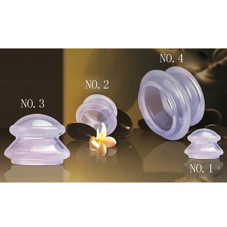 4pcs Vacuum Cupping Cups Transparent Silicone Face Beauty Clearing Damp