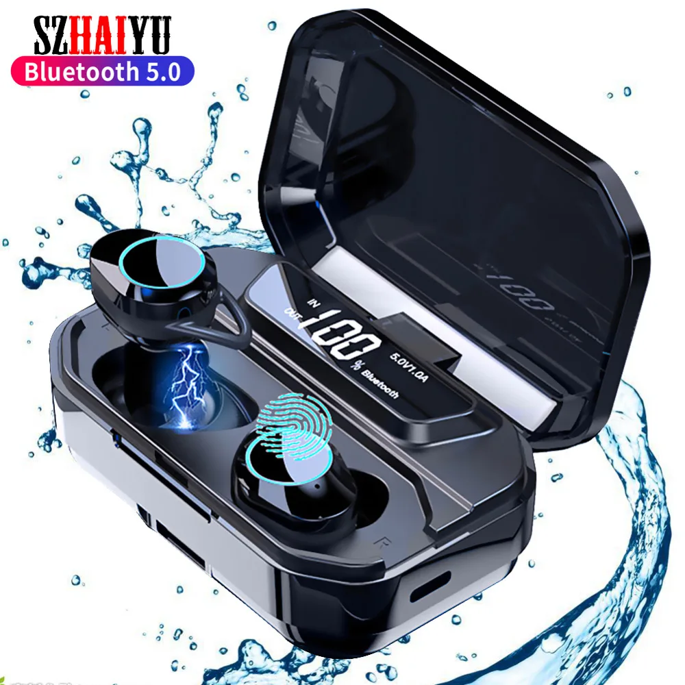 

SZHAIYU TWS Wireless Earbuds Bluetooth 5.0 Earphone Smart Noise Cancelling Stereo HIFI Sound Headset 3300mAh Waterproof Headset