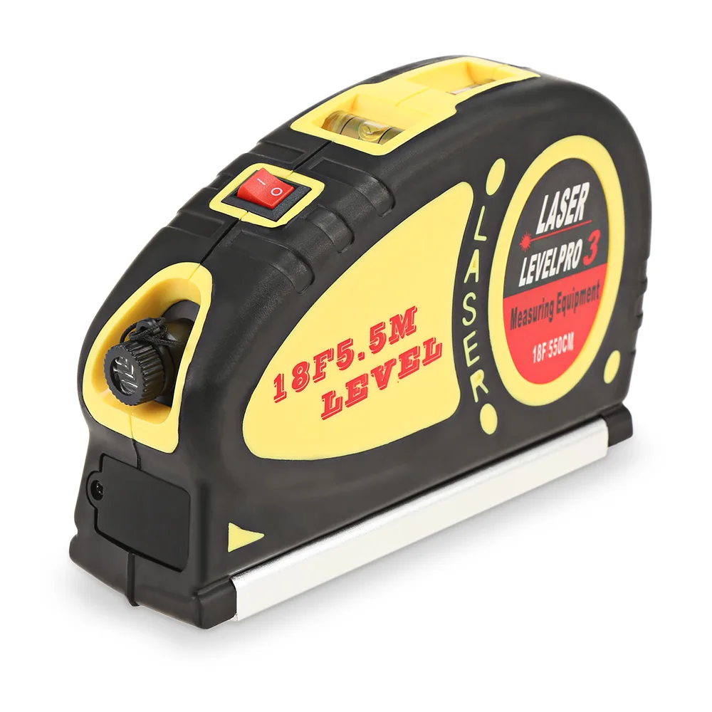 

Multipurpose Laser Level Measuring 5.5m Standard And Metric Tape Ruler Tool Portable LR44 Battery Charging Tape Measures