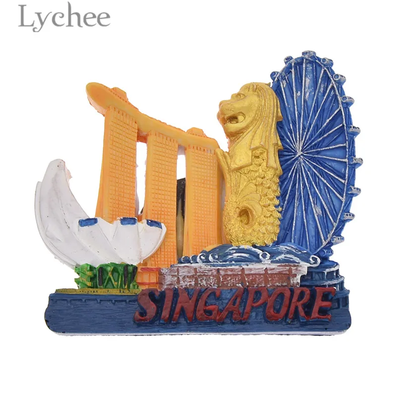 Lychee Life Singapore Fidge магнитные Ландшафтные украшения для холодильника подарки