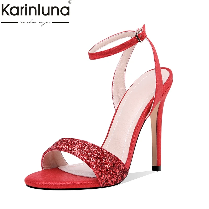 

Karinluna brand Thin High Heels Ins Style Sexy women's Party Shoes 2019 Brand New Plus Size 43 Mature women's Sandals