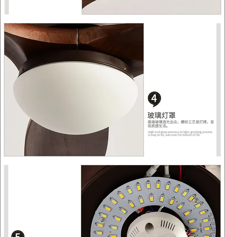2018 новый потолочный вентилятор для Гостиная Ventilador де techo потолочных вентиляторов с подсветкой 48 дюймов Современные Охлаждения