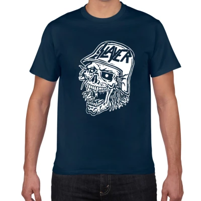 Металлическая группа, Мужская футболка, the slayer, хлопок, уличная футболка, мужская панк одежда, летняя крутая футболка, homme, рок-Поп Футболка - Цвет: W346  purplish blue