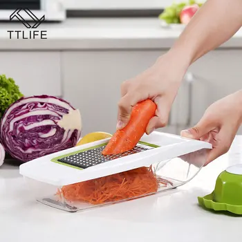 

TTLIFE Mandoline Slicer with 5 Interchangeable Stainless Steel Blades Multi Vegetable Cutter Potato Slicer Carrot Grater Box