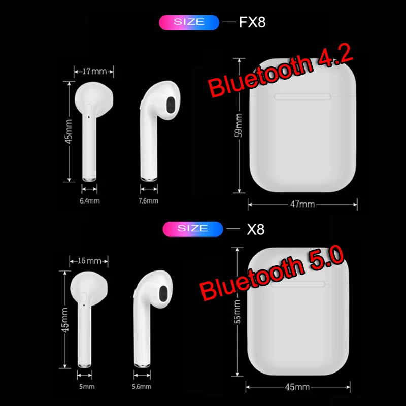 New X8  FX8 air pods TWS Wireless mini Bluetooth 5.0 Earbuds Wireless Headsets headphones earphone ear pods For Andorid iPhone