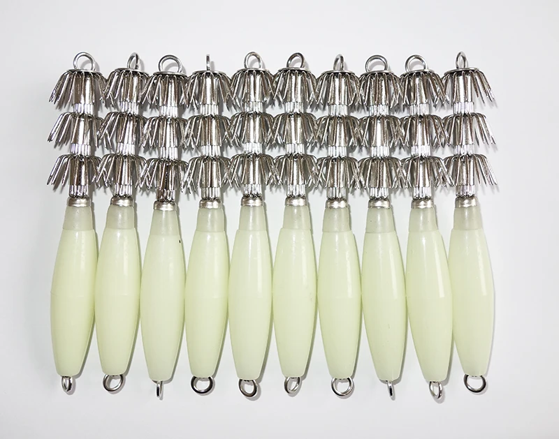 

Luminous 10pcs 17g/33g/45g/55g/65g/72g Glow in Dark Squid Jigs Hard fishing lure sharp fishing hook