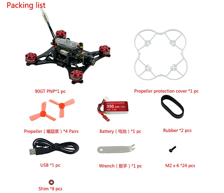 Buy Cheap KINGKONG 90GT PNP Brushless FPV RC Racing Drone Mini Quadcopter No Receiver