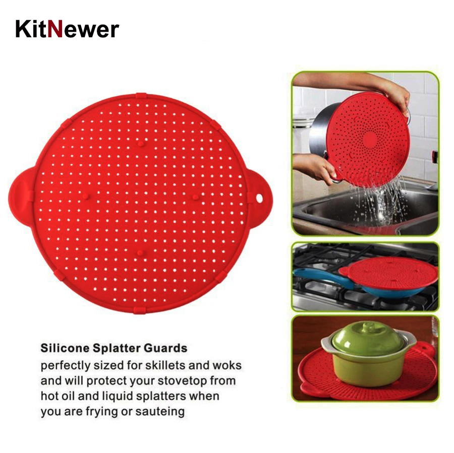 

Cookware Silicone Splatter Guard Screen Pan Skillet frying Pan Cover lid Round Spill Stopper Pot Splatter Screen Strainer