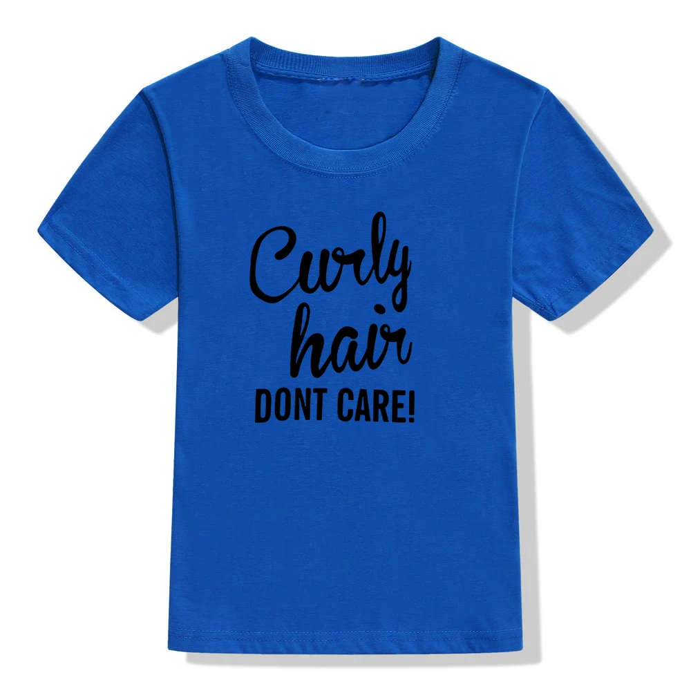 Забавная детская рубашка футболка с принтом для маленьких девочек и мальчиков с кудрявыми волосами повседневная детская футболка с короткими рукавами, уличная одежда - Цвет: 47V9-KSTBU-