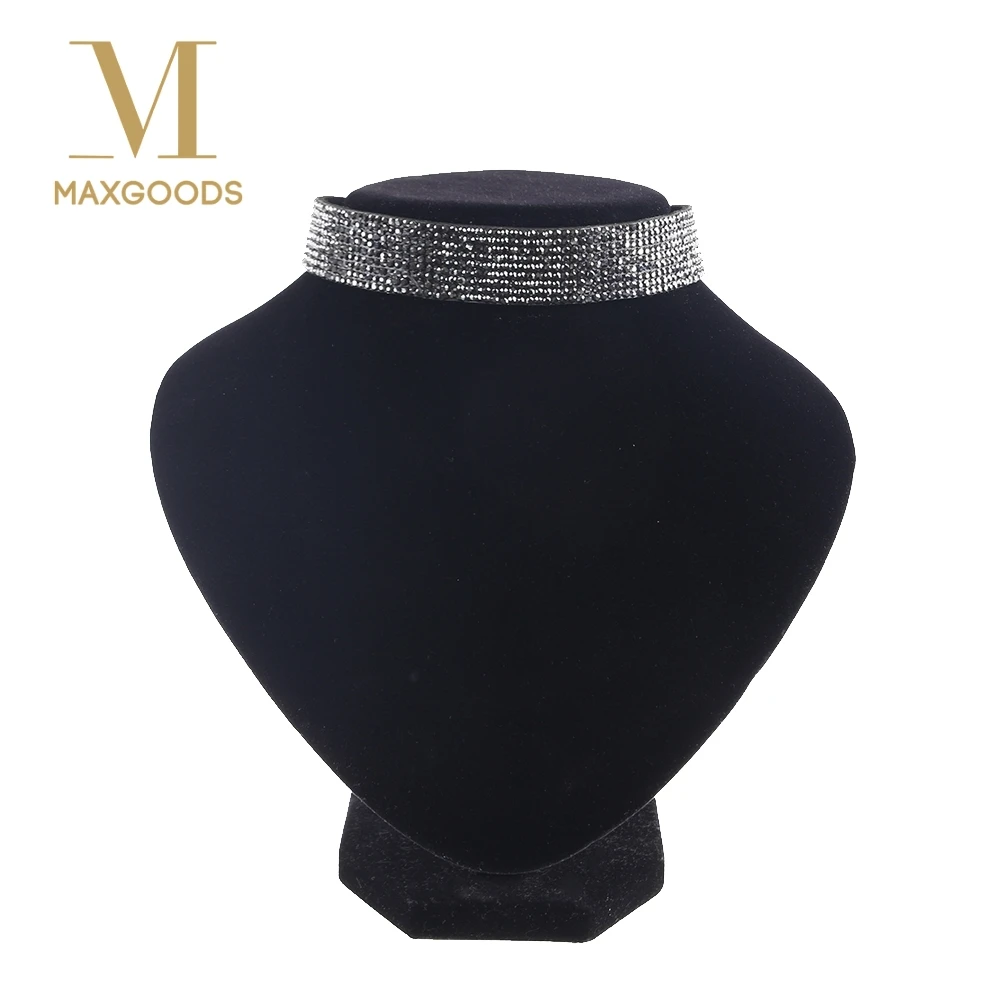 

1 Pcs Women Velvet Crystal Rhinestone Choker Collar Boho Necklace Jewelry