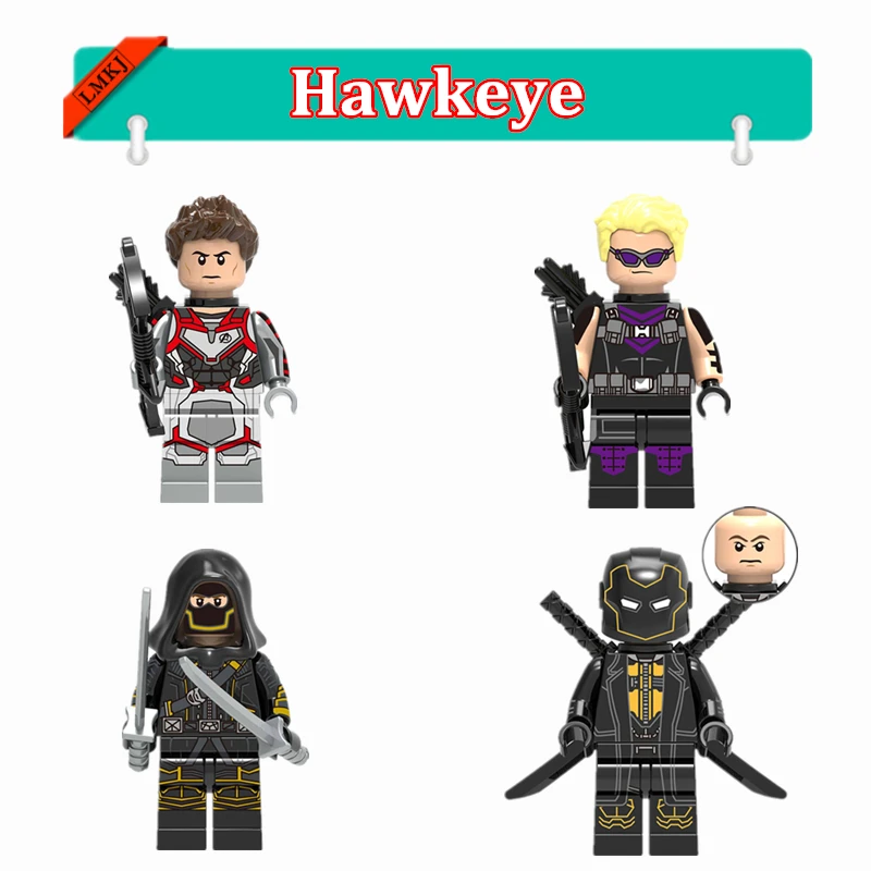 

Single Sale DIY Super Heroes Figures Hawkeye Building Blocks Models Collections Bricks Compatible With Legoing Toys For Children