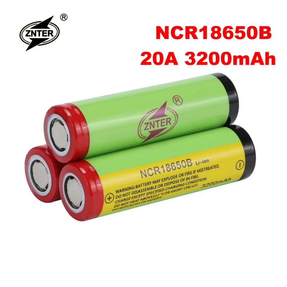 

Znter 100%Original 3200mAh NCR18650B Battery Lithium 18650 Rechargeable Battery for e-cigarette Flashlight 20A Batteries
