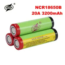 Znter 100%Original 3200mAh NCR18650B Battery Lithium 18650 Rechargeable Battery for e-cigarette Flashlight 20A Batteries beacon 18650 3200mah rechargeable battery black 2 piece pack