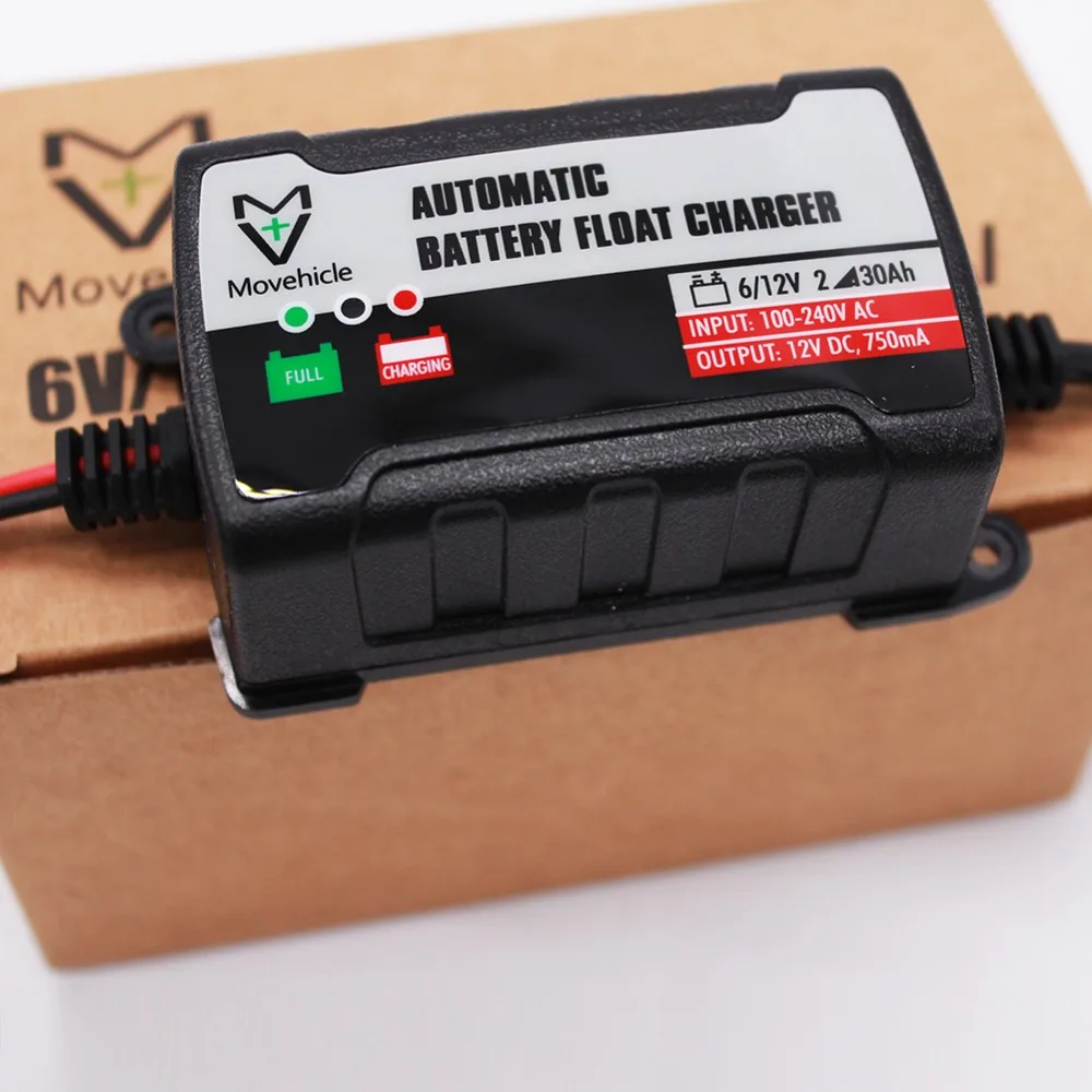 0.75A 6V 12V Automatic Lead Acid Battery Charger for Car Motorcycle ATVs EU Plug