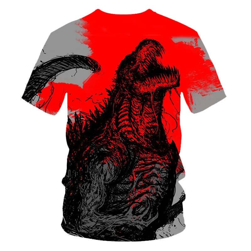 

2019 Summer Latest Movie Godzilla: King of the Monsters 3D Print T-shirts Casual Hip Hop Style T-shirt Streetwear Harajuku Tops