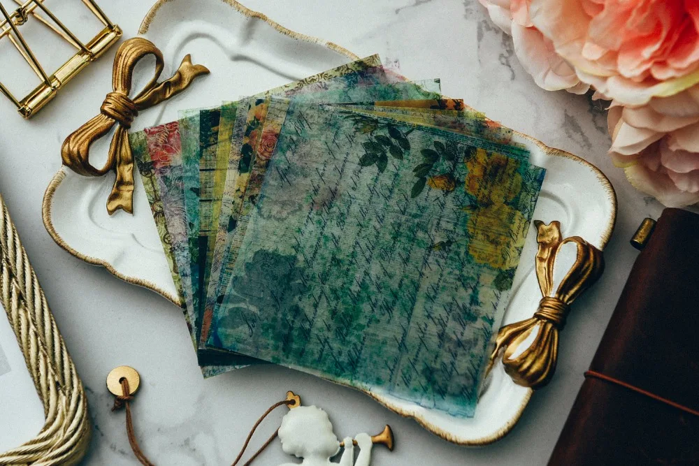 

YPP CRAFT 10pcs Vintage Vellum Self-adhesive Stickers for Scrapbooking Happy Planner/Card Making/Journaling Project