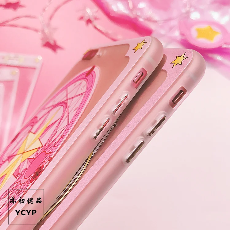 Чехол для iphone 8 8 plus Cardcaptor Sakura+ пленка для экрана из закаленного стекла, розовый чехол для iphone 6 6 S plus 7 7 plus X+ пленка
