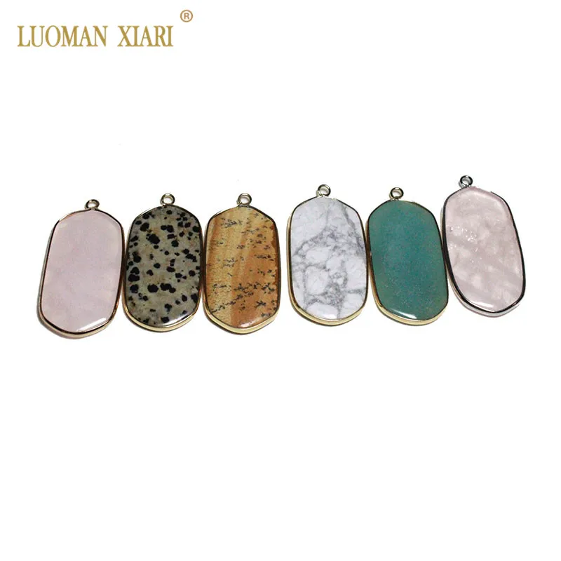 

Wholesale 2pcs Natural Oval shape Pink Quartz Aventurine Stone Pendant For Jewelry Making DIY Oval Necklace Bracelet Material