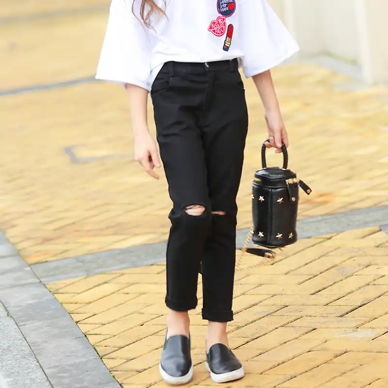 size 6 long black trousers