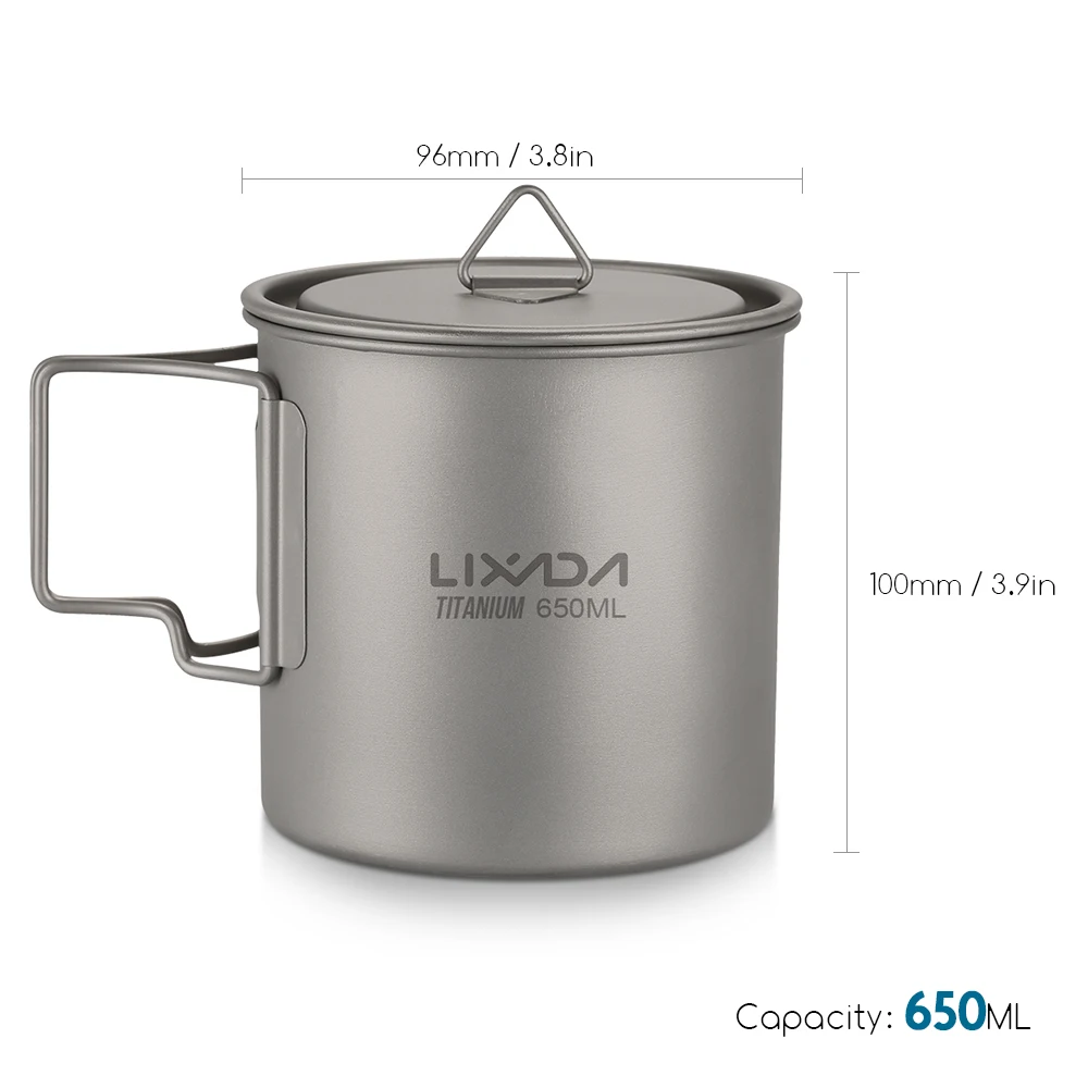 Lixada de titanio Pot Camping al aire libre de titanio taza Camping vajilla Stoveware agua taza al aire libre kamp juego de Picnic caldero Lixada de titanio Pot Camping al aire libre de titanio taza Camping vajilla Stoveware agua taza al aire libre kamp juego de Picnic caldero