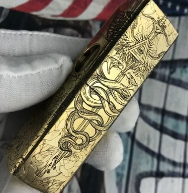 

WZH 8.5*2.3*2.3cm handmadeAutomatic bounce 1918 God's Sword Time Hourglass Camel eagle kerosene lighter