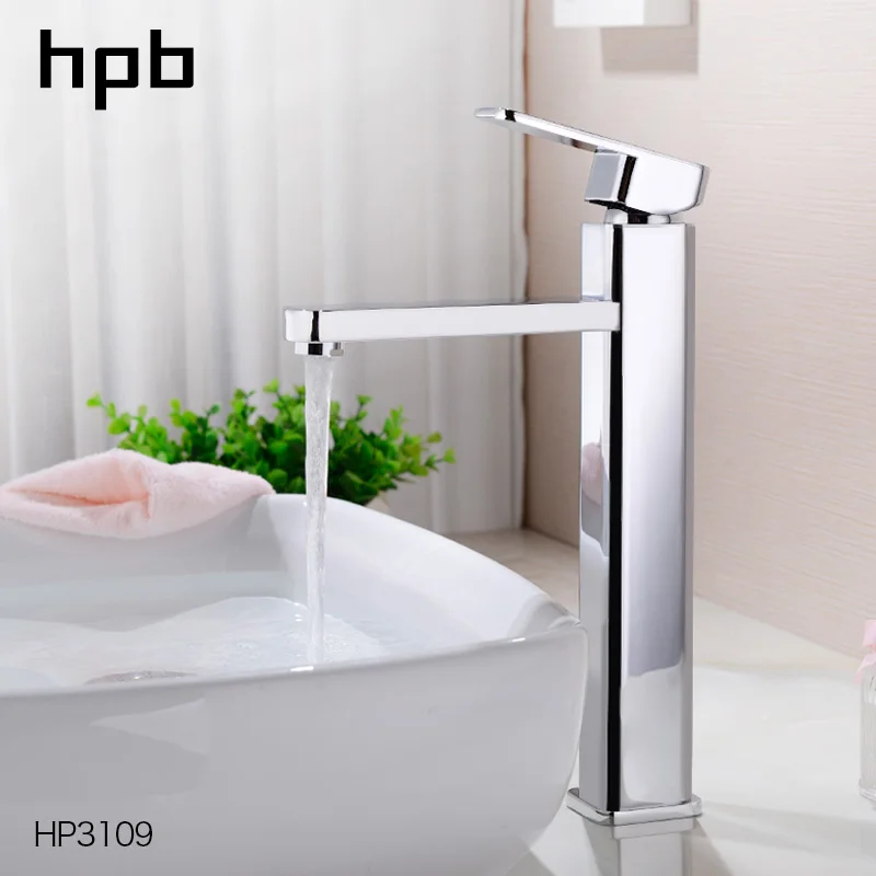 

HPB Polished Chrome Bathroom Sink Faucet Single Lever Face Basin Faucet for Bathroom Hot and Cold Water Mixer HP3109