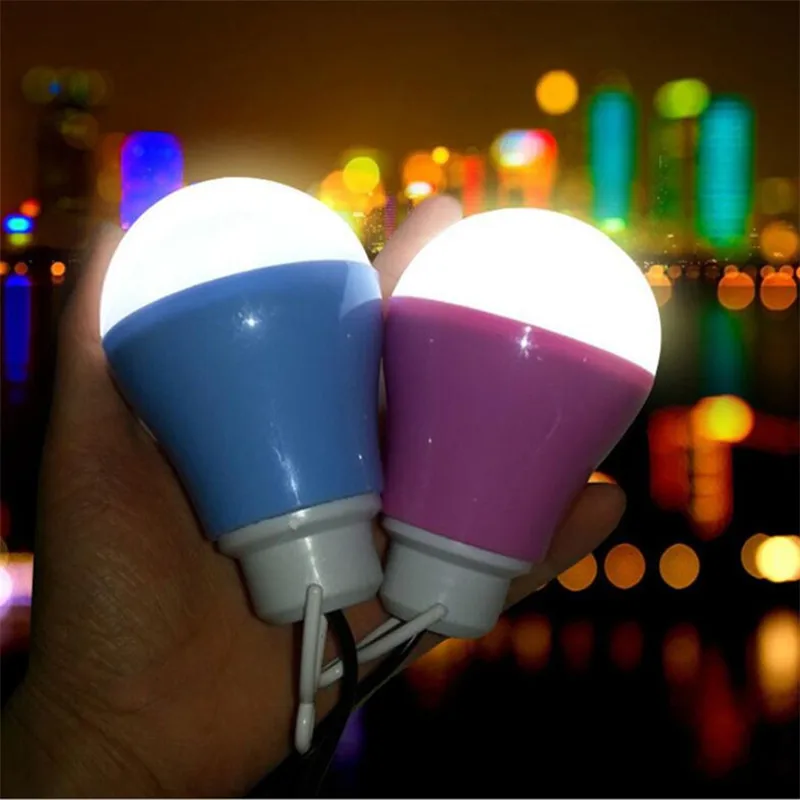 

5V 5W USB Bulb Light Colorful PVC portable Lamp LED 5730 for hiking camping Tent travel Work With Power Bank Notebook