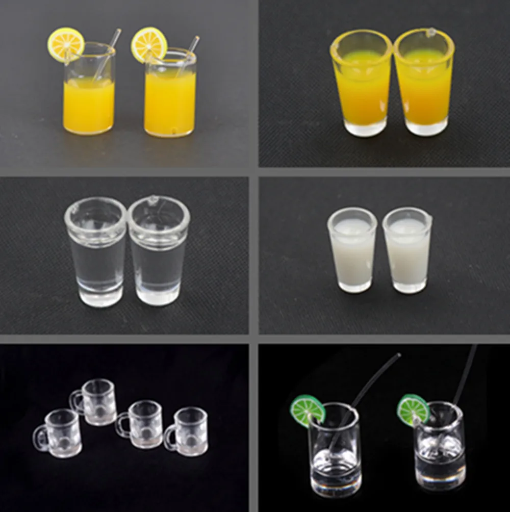

1:12 Resin Dollhouse Mini Lemon Water Cup Miniature Dollhouse Accessories Cups Furniture Toy Mini Decoration Gifts