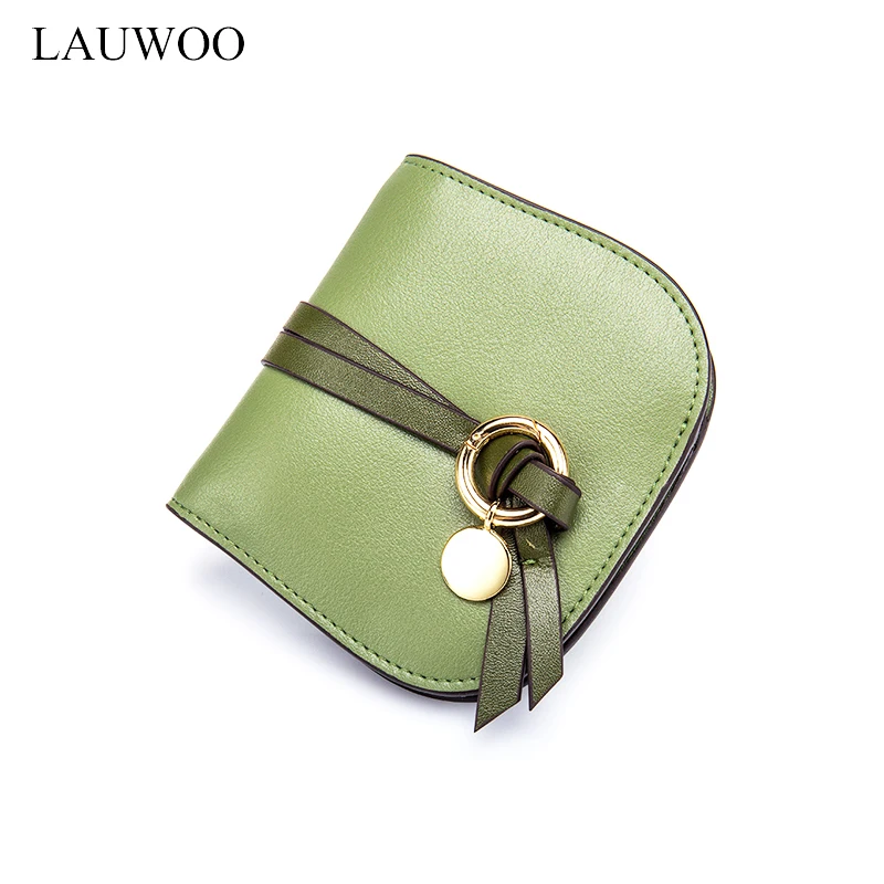 

LAUWOO Top Quality Women Genuine Leather Mini Wallets thin Coin Purses Female Kawaii Lace Clutches women fashion Purse