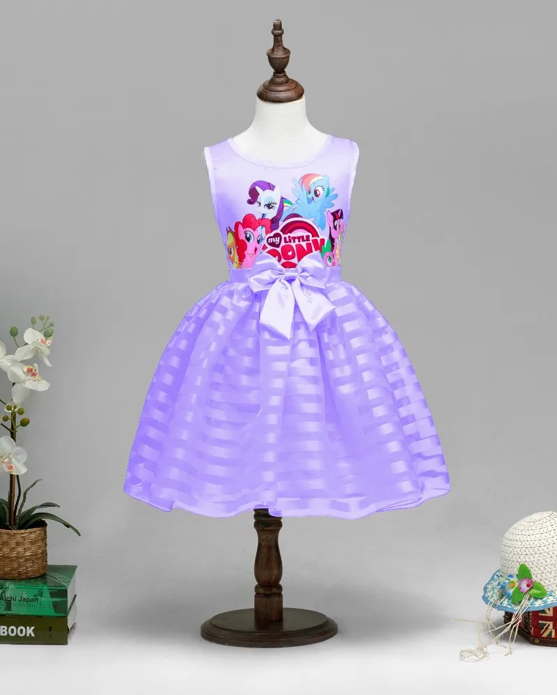 Новинка г.; платье для маленьких девочек; Детские платья для девочек «Мой Маленький Пони»; карнавальный костюм принцессы с героями мультфильмов; детская одежда; летняя одежда - Цвет: purple