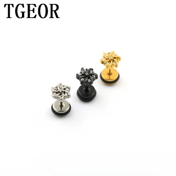 

free shipping new arrival illusion cheaters 30pcs Stainless Steel flower gem CZ cubic zircon ear piercing fake plugs