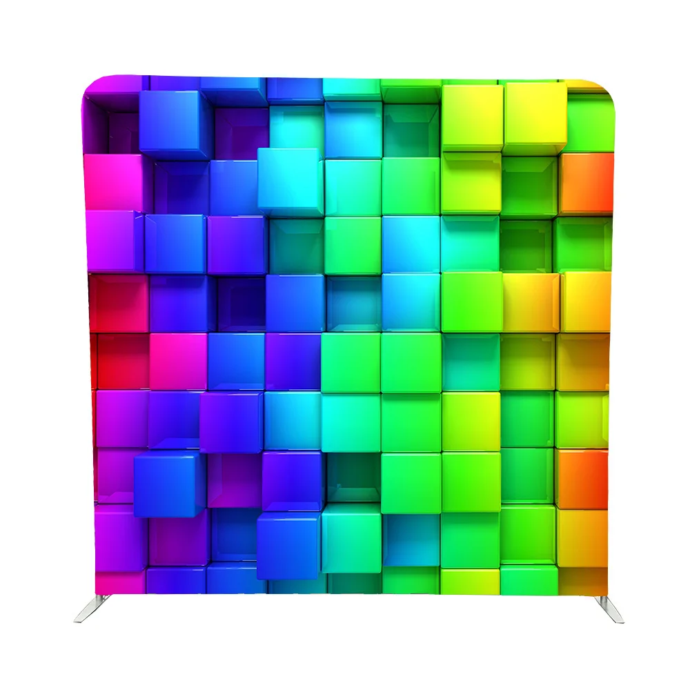 Custom 1pcs double side printed pillow case backdrop with stand +1pcs