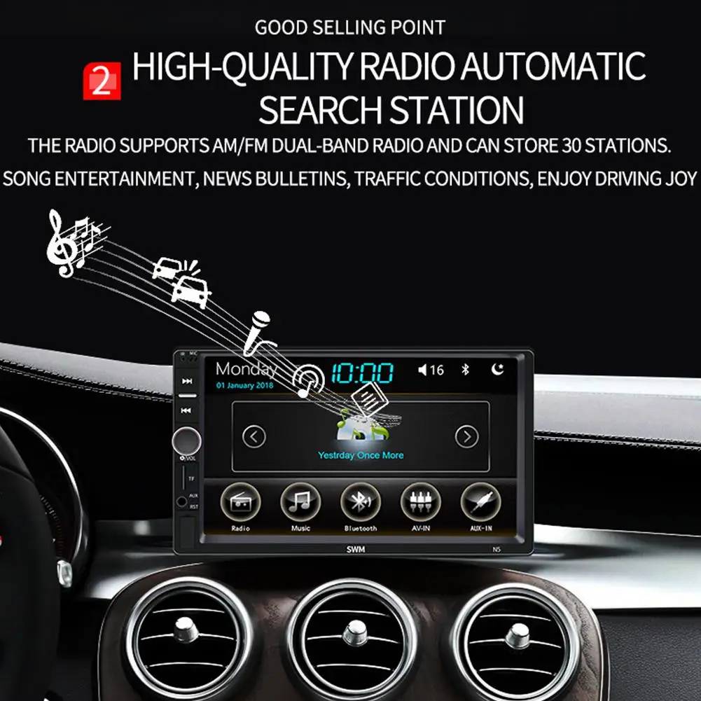 Автомагнитола для SWM-N5, автомобильный Bluetooth MP5 MP4 MP3 плеер, автомобильные аксессуары, Авторадио fm-передатчик, автоэлектроника